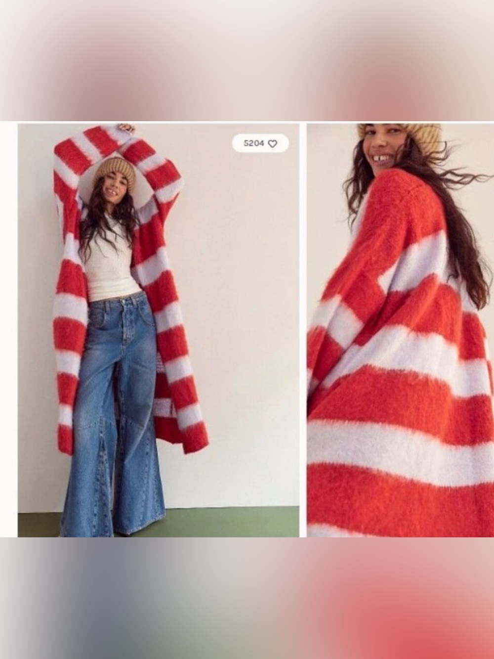 Free People Mantra Cardi Poppy Ice Combo XS/S Striped Maxi Cardigan $248